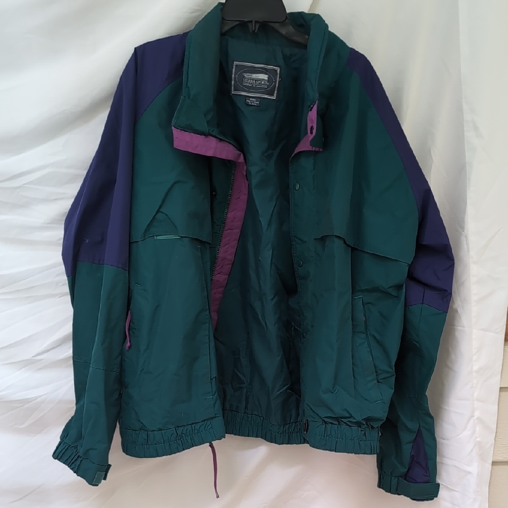Teal and Purple Windbreaker Jacket - Picture 3 of 13
